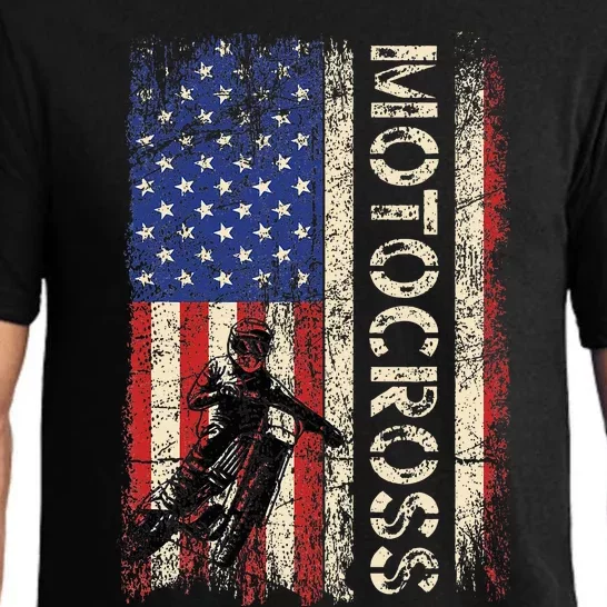 Motocross Dirt Bike American Usa Flag Pajama Set