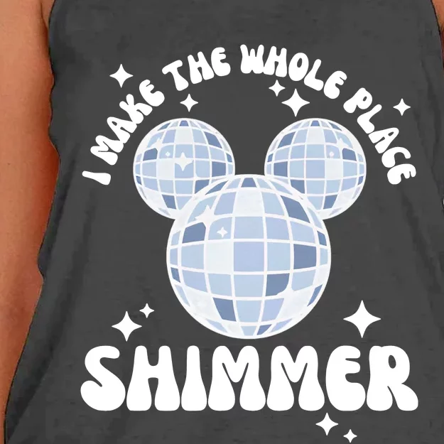 Mouse Disco Ball Make The Whole Place Shimmer Eras Tour Women's Knotted Racerback Tank