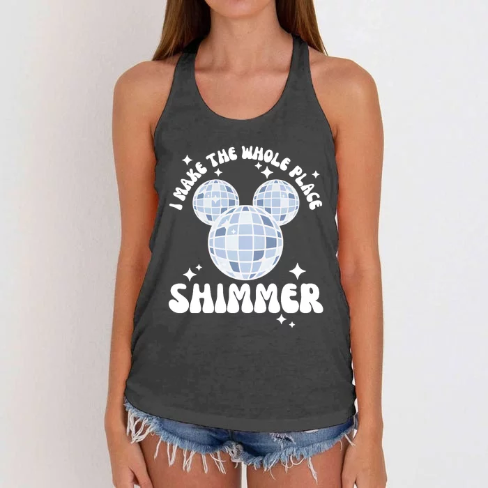 Mouse Disco Ball Make The Whole Place Shimmer Eras Tour Women's Knotted Racerback Tank