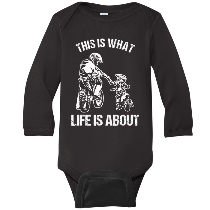 Motocross Dirt Bike Dad Motorcycle Biker Father Baby Long Sleeve Bodysuit