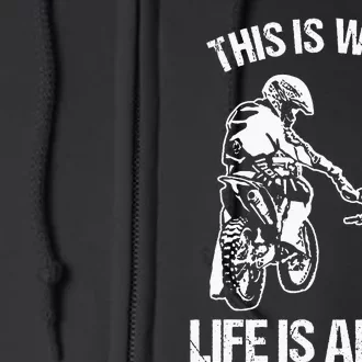 Motocross Dirt Bike Dad Motorcycle Biker Father Full Zip Hoodie