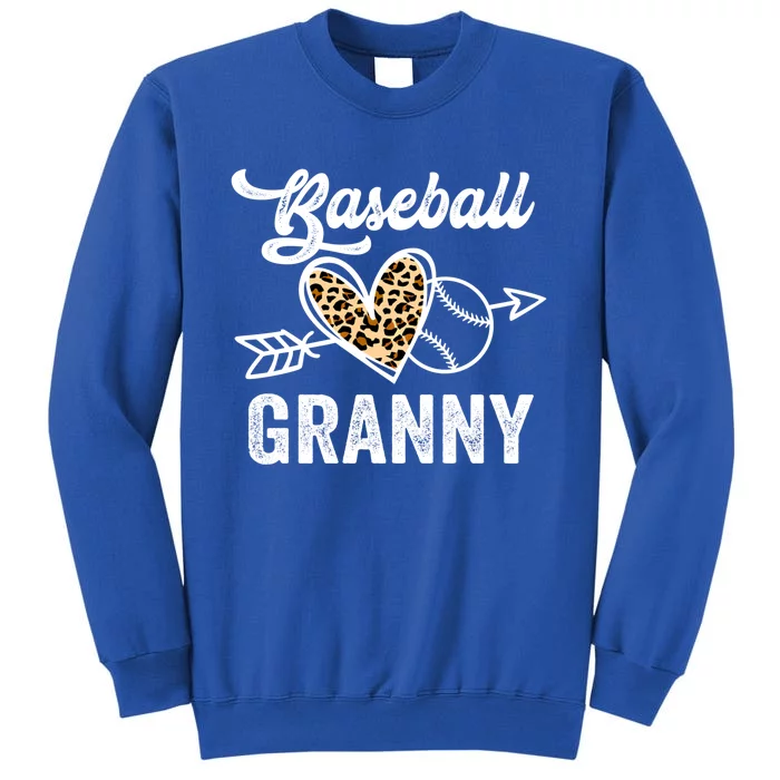 Mothers Day Baseball Granny Leopard Gift Tall Sweatshirt