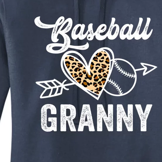 Mothers Day Baseball Granny Leopard Gift Women's Pullover Hoodie