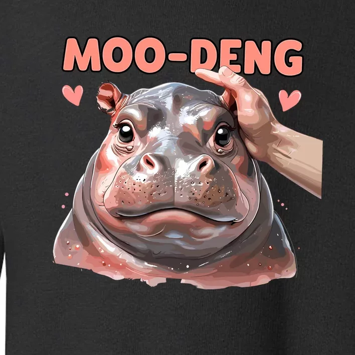 Moo Deng Bouncy Pig In Thai Picture The Cute Baby Hippo Toddler Sweatshirt