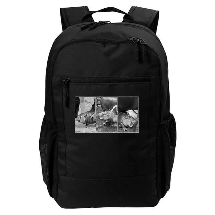 Moo Deng Baby Hippo Zoo Baby Hippo Black And White Daily Commute Backpack