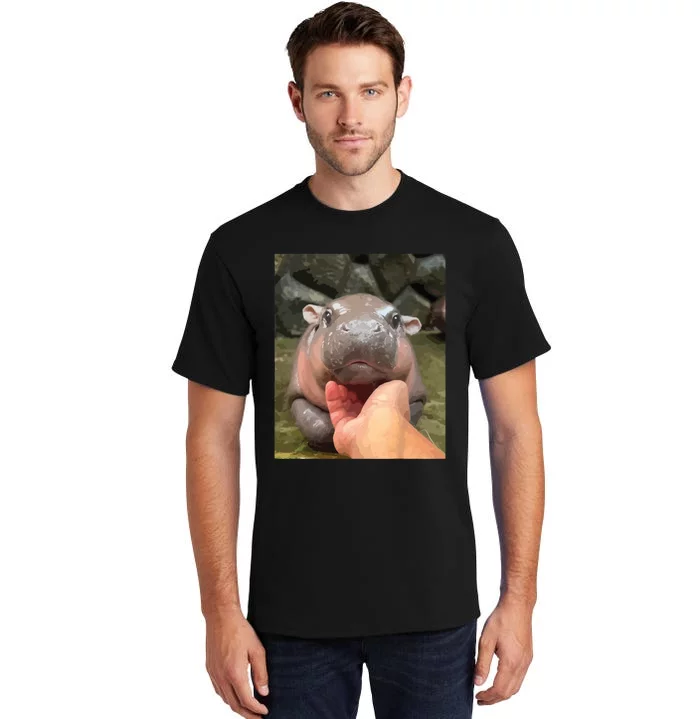 Moo Deng Bouncy Pig In Thai Picture The Cute Baby Hippo Tall T-Shirt