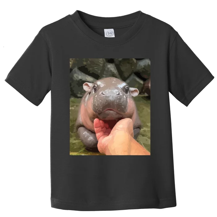 Moo Deng Bouncy Pig In Thai Picture The Cute Baby Hippo Toddler T-Shirt