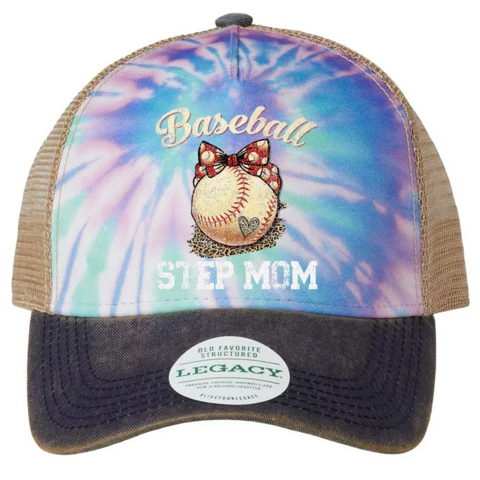 Mother's Day Baseball Step Mom Leopard Softball Gifts Legacy Tie Dye Trucker Hat