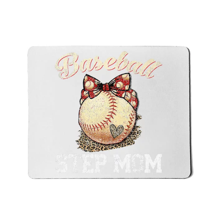 Mother's Day Baseball Step Mom Leopard Softball Gifts Mousepad