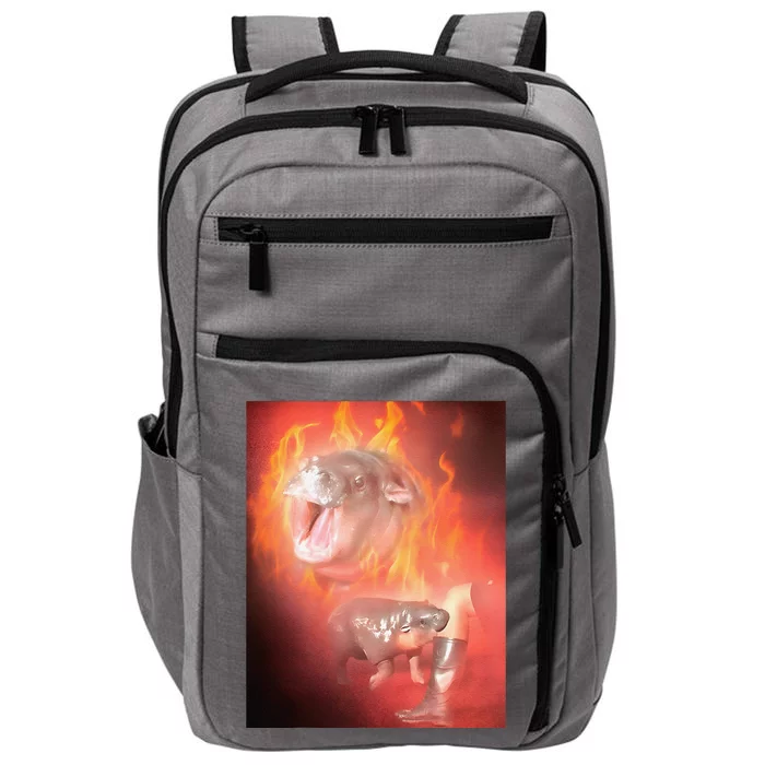 Moo Deng Bouncy Pig In Thai Fire Picture The Cute Baby Hippo Gift Impact Tech Backpack