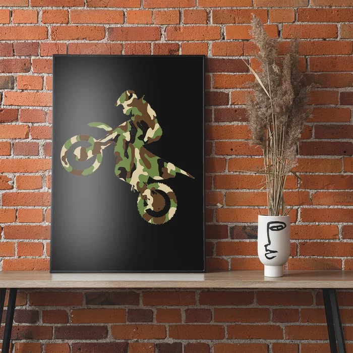 Motocross Dirt Bike Racing Camo Camouflage Poster