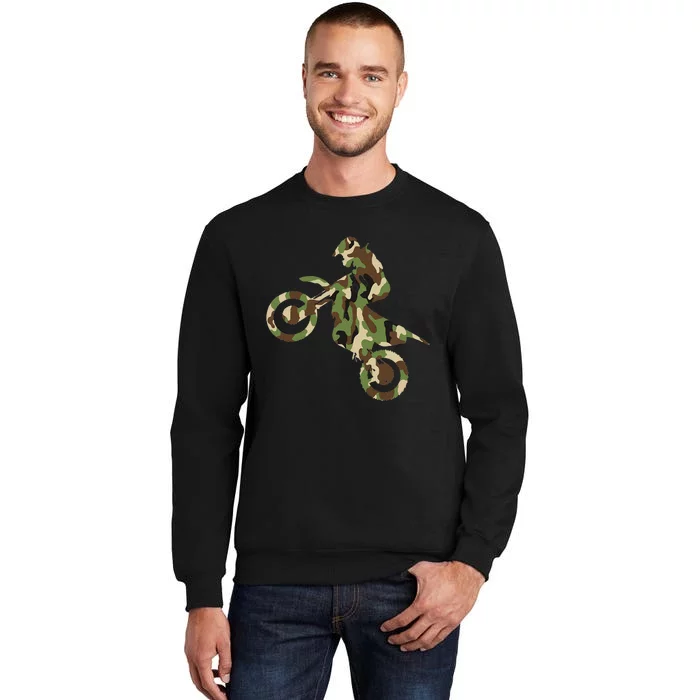 Motocross Dirt Bike Racing Camo Camouflage Tall Sweatshirt