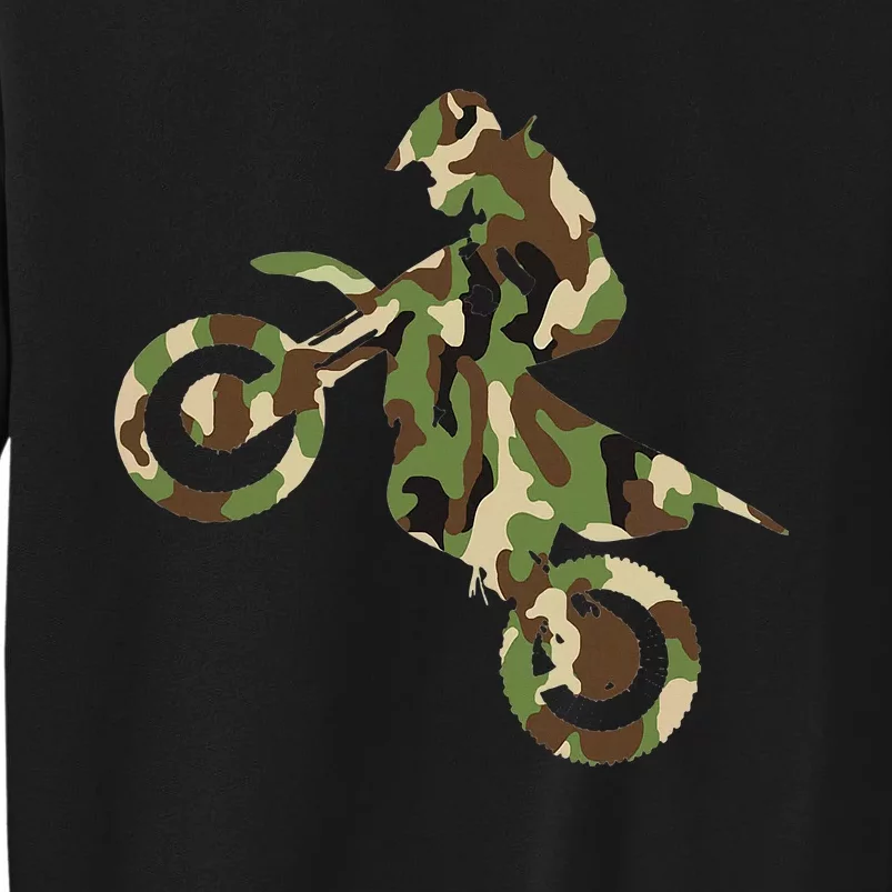 Motocross Dirt Bike Racing Camo Camouflage Tall Sweatshirt