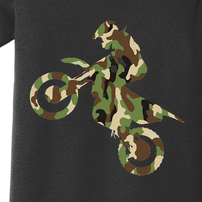 Motocross Dirt Bike Racing Camo Camouflage Baby Bodysuit