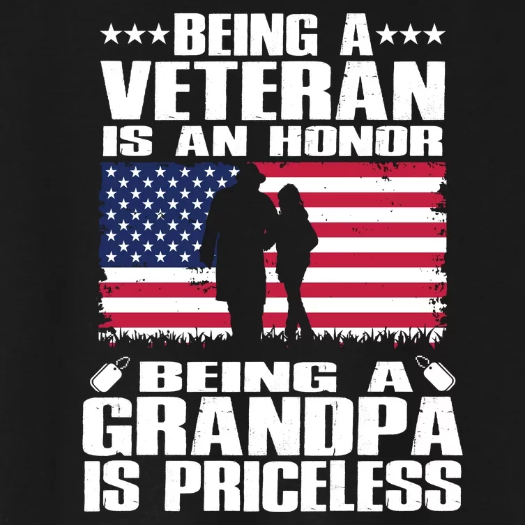 Memorial Day Being A Grandpa Is Priceless Women's Crop Top Tee