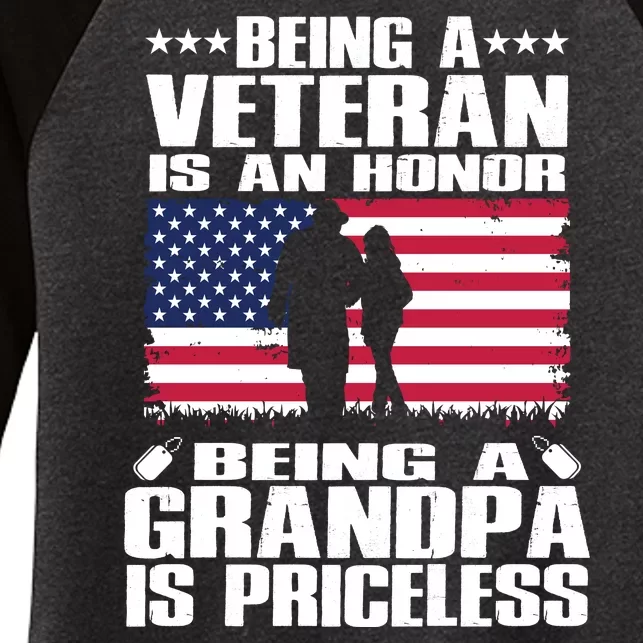 Memorial Day Being A Grandpa Is Priceless Women's Tri-Blend 3/4-Sleeve Raglan Shirt