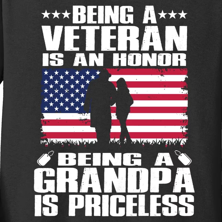 Memorial Day Being A Grandpa Is Priceless Kids Long Sleeve Shirt