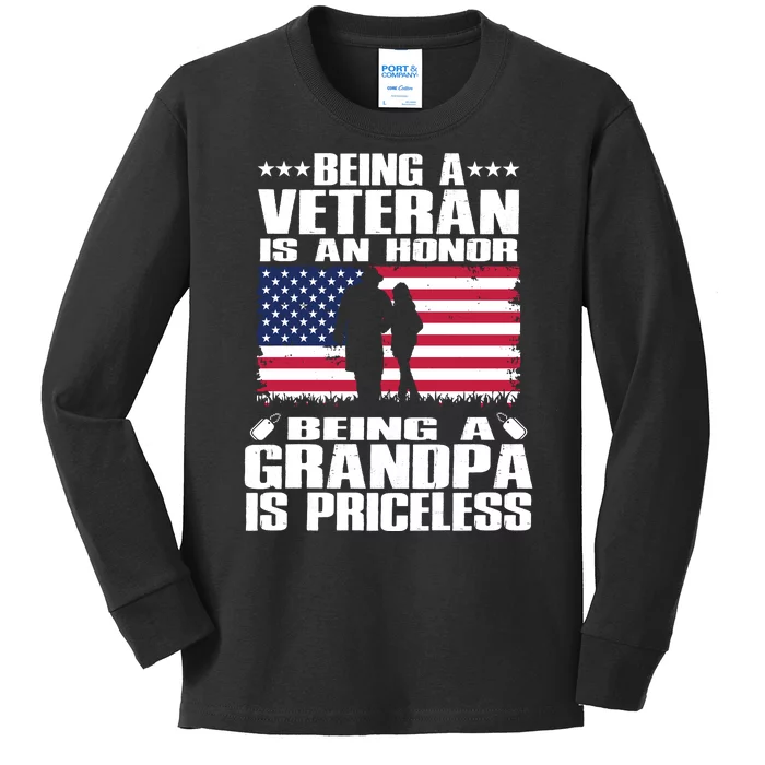 Memorial Day Being A Grandpa Is Priceless Kids Long Sleeve Shirt