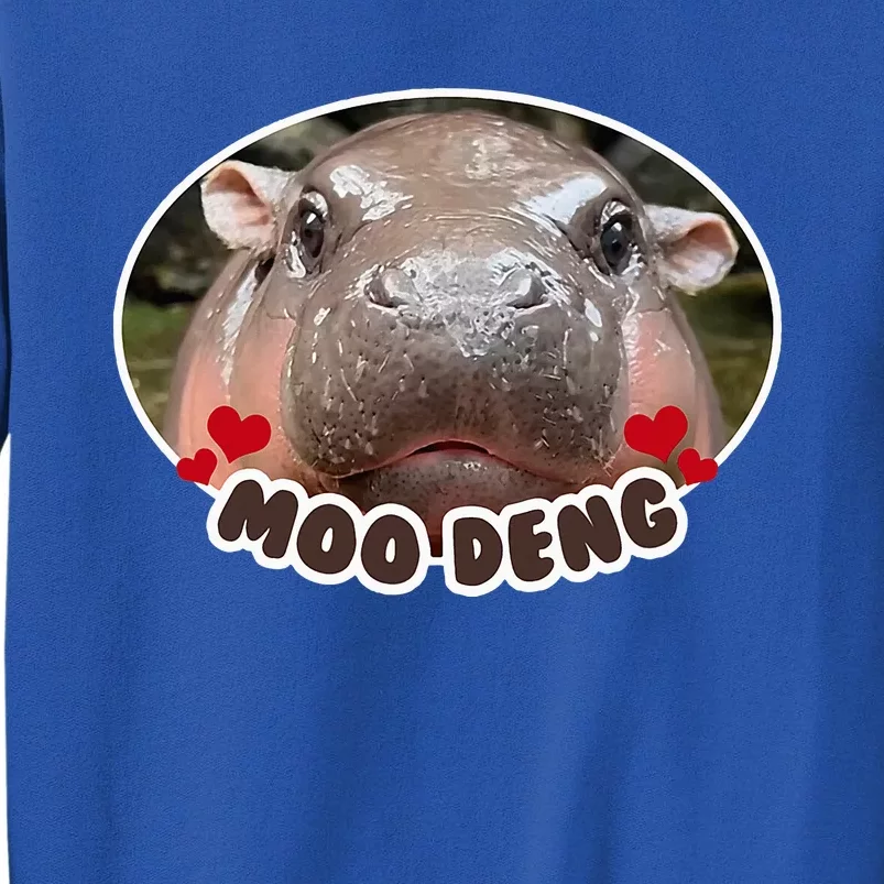 Moo Deng Bouncy Pig In Thai Picture The Cute Baby Hippo Sweatshirt