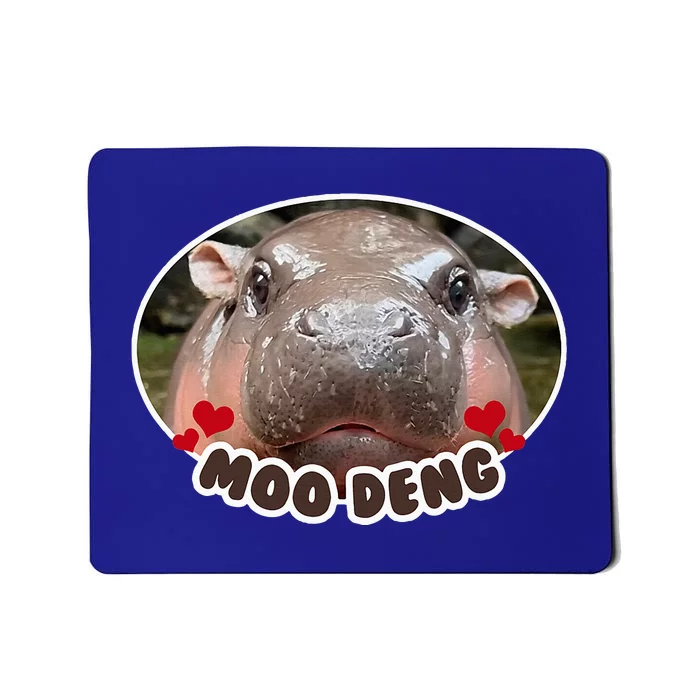 Moo Deng Bouncy Pig In Thai Picture The Cute Baby Hippo Mousepad