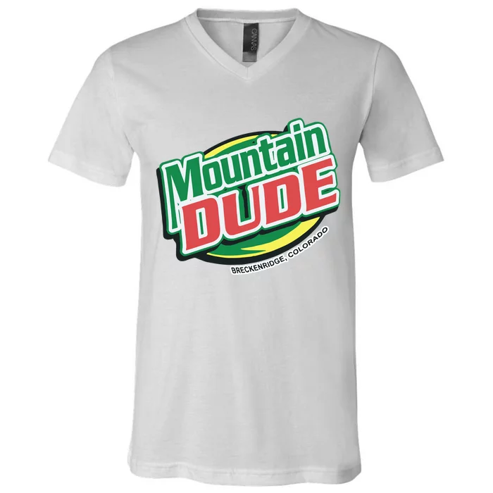 Mountain Dude Breckenridge Colorado V-Neck T-Shirt