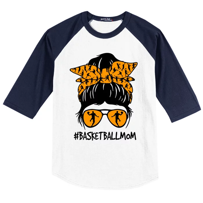 Mother's Day Basketball Mom Messy Bun Funny Sports Lover Gift Baseball Sleeve Shirt