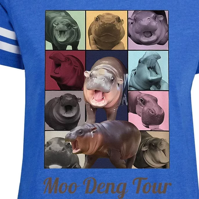 Moo Deng Baby Hippo Moo Deng Bouncy Cute Moo Dang Enza Ladies Jersey Football T-Shirt