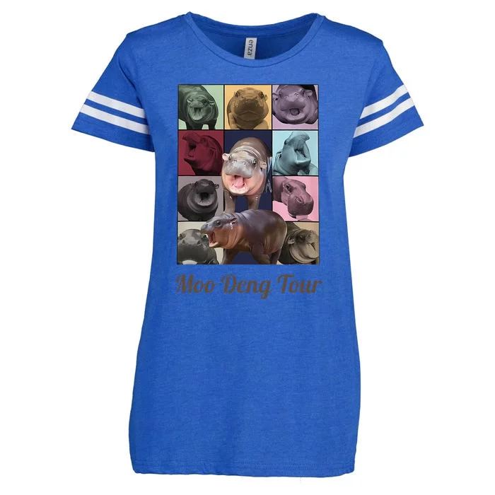 Moo Deng Baby Hippo Moo Deng Bouncy Cute Moo Dang Enza Ladies Jersey Football T-Shirt