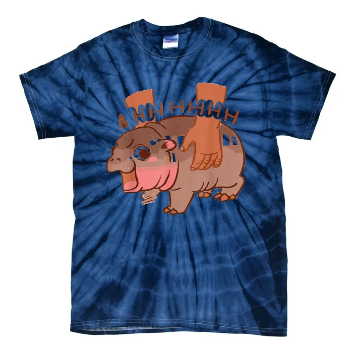 Moo Deng Bouncy Pig In Thai Picture The Cute Baby Hippo Tie-Dye T-Shirt