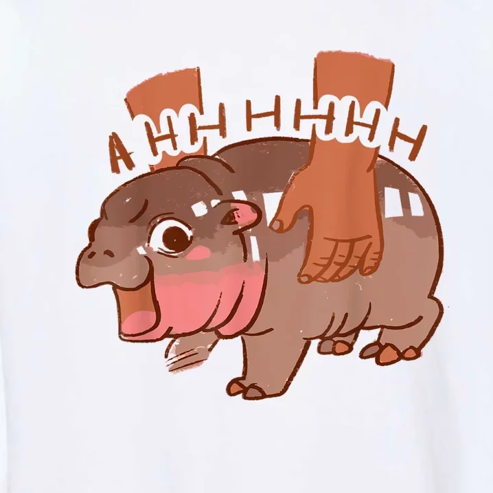 Moo Deng Bouncy Pig In Thai Picture The Cute Baby Hippo Garment-Dyed Sweatshirt