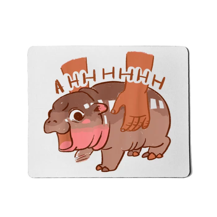 Moo Deng Bouncy Pig In Thai Picture The Cute Baby Hippo Mousepad