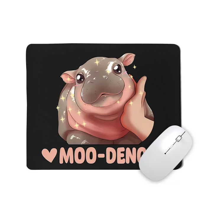 Moo Deng Bouncy Pig In Thai Picture The Cute Baby Hippo Mousepad