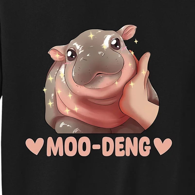 Moo Deng Bouncy Pig In Thai Picture The Cute Baby Hippo Tall Sweatshirt