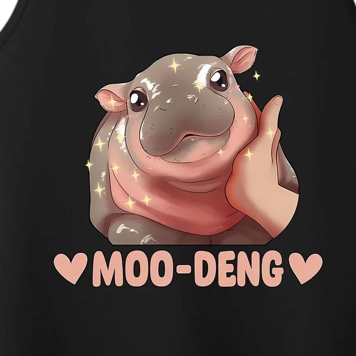 Moo Deng Bouncy Pig In Thai Picture The Cute Baby Hippo Performance Tank