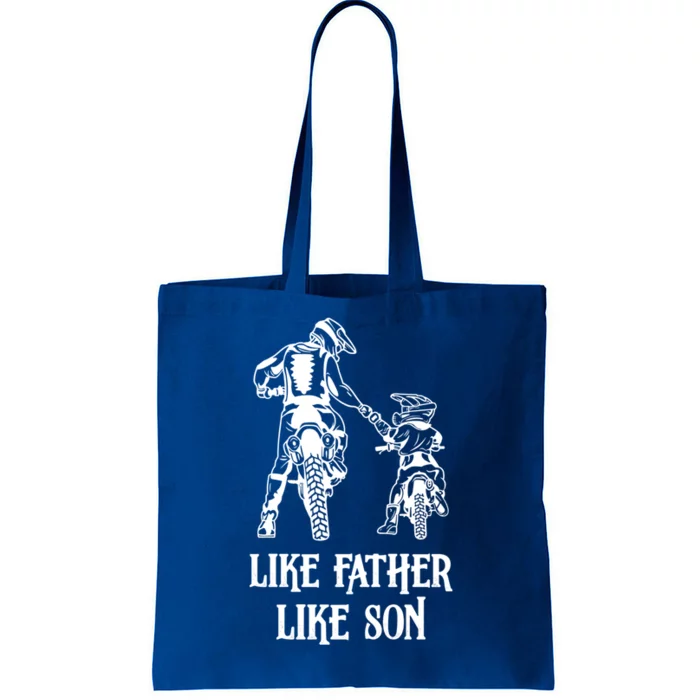 Motocross Dirt Bike Gift Like Father Like Son Biker Cute Gift Tote Bag