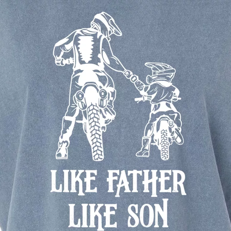 Motocross Dirt Bike Gift Like Father Like Son Biker Cute Gift Garment-Dyed Women's Muscle Tee