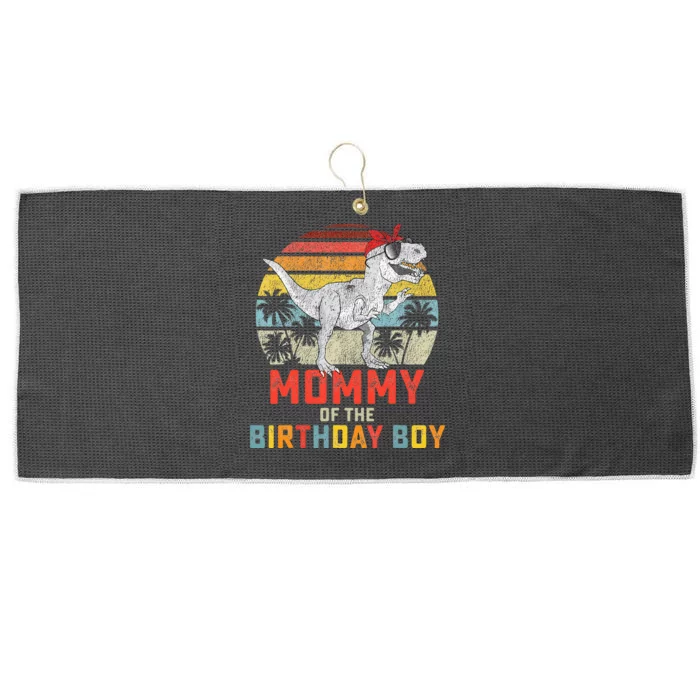 Mommy Dinosaur Birthday Mom Matching Family Large Microfiber Waffle Golf Towel