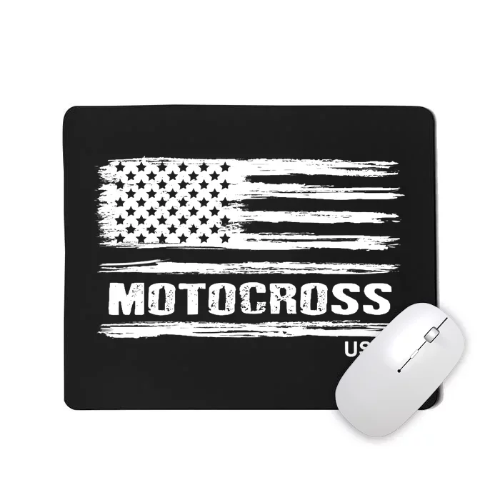 Motocross Dirt Bike Racing Distress American Flag USA Premium Mousepad