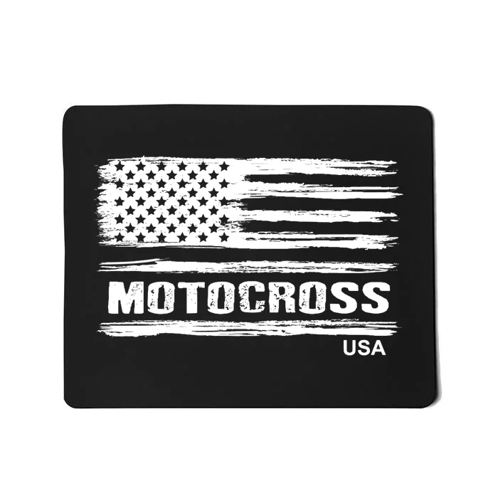 Motocross Dirt Bike Racing Distress American Flag USA Premium Mousepad