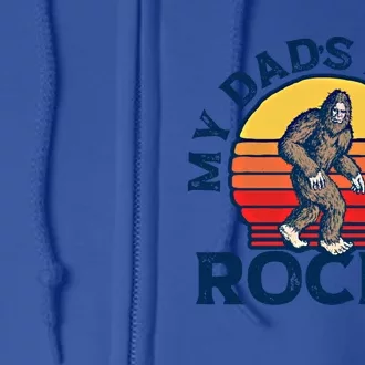 My Dads Beard Rocks! Retro Bigfoot Fathers Day Sunset 80s Great Gift Full Zip Hoodie