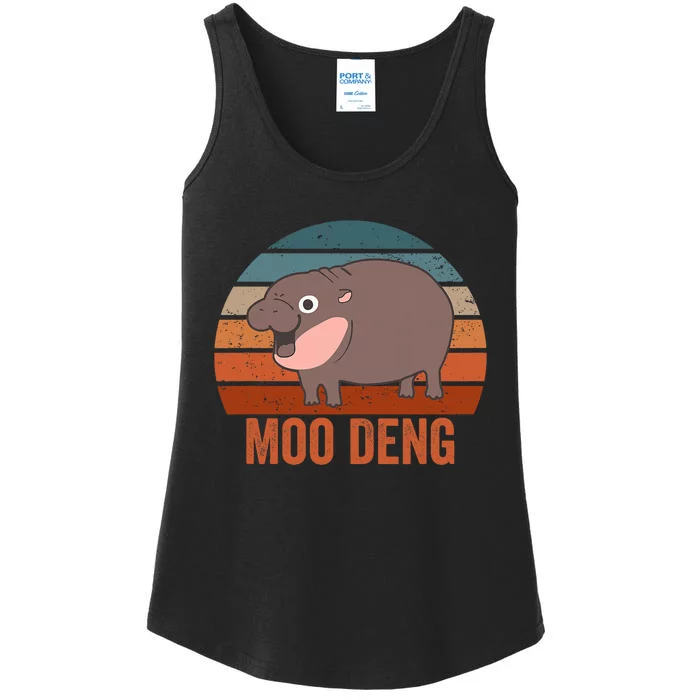 Moo Deng Baby Hippo Zoo Baby Hippo Vintage Ladies Essential Tank