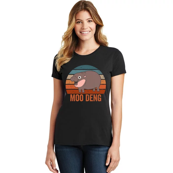 Moo Deng Baby Hippo Zoo Baby Hippo Vintage Women's T-Shirt