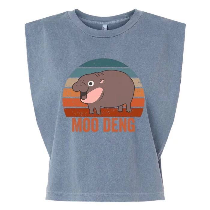 Moo Deng Baby Hippo Zoo Baby Hippo Vintage Garment-Dyed Women's Muscle Tee