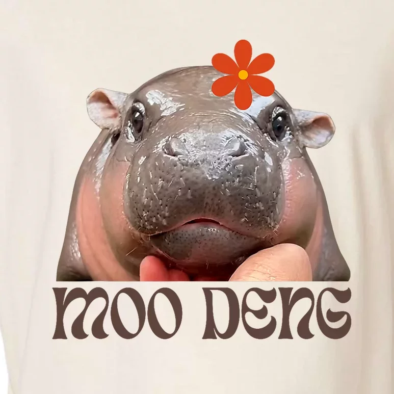 Moo Deng Bouncy Pig In Thai Picture The Cute Baby Hippo Garment-Dyed Women's Muscle Tee