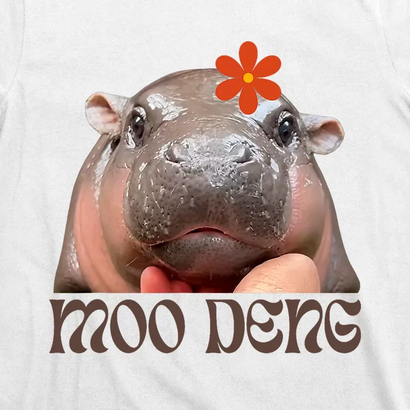 Moo Deng Bouncy Pig In Thai Picture The Cute Baby Hippo T-Shirt