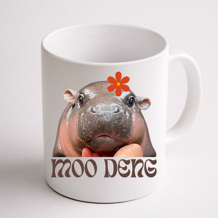 Moo Deng Bouncy Pig In Thai Picture The Cute Baby Hippo Front & Back Coffee Mug