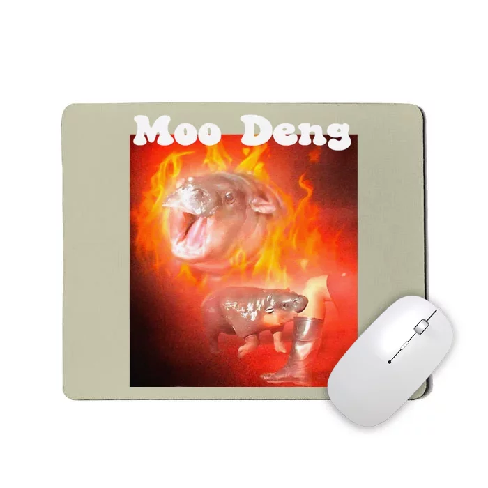 Moo Deng Bouncy Pig In Thai Fire Picture The Cute Baby Hippo Mousepad