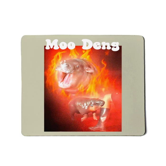 Moo Deng Bouncy Pig In Thai Fire Picture The Cute Baby Hippo Mousepad