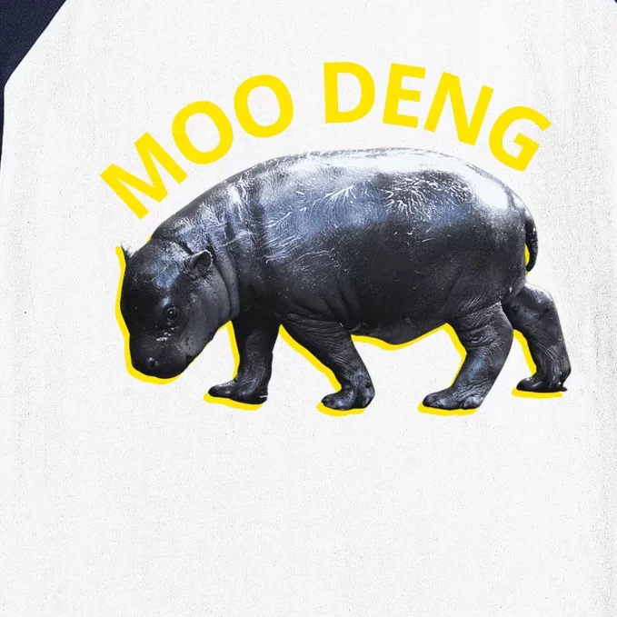 Moo Deng Baby Hippo Baseball Sleeve Shirt