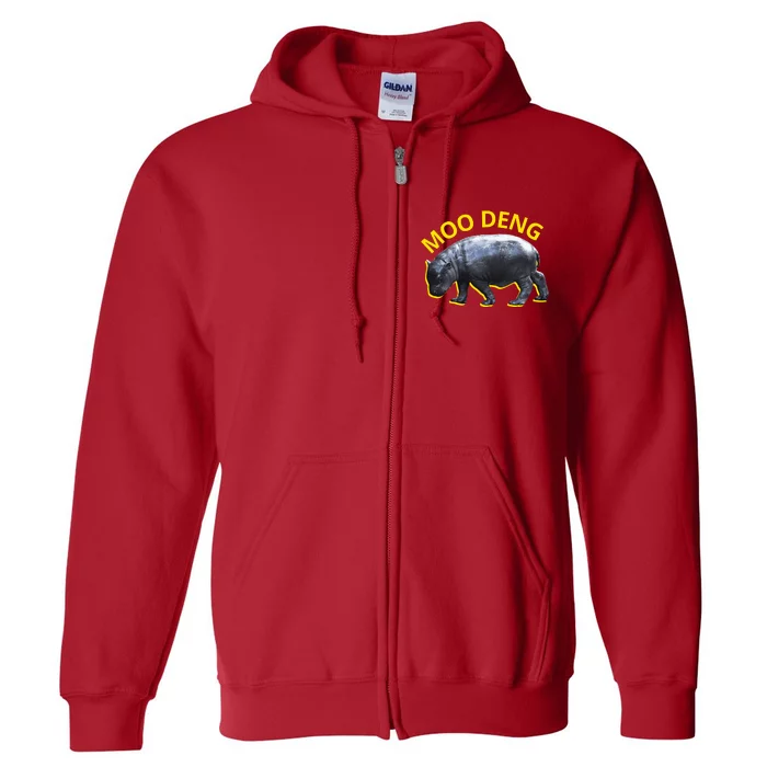 Moo Deng Baby Hippo Full Zip Hoodie